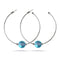 Aquamarine | Silver | Mermaid Glass Hoop Earrings