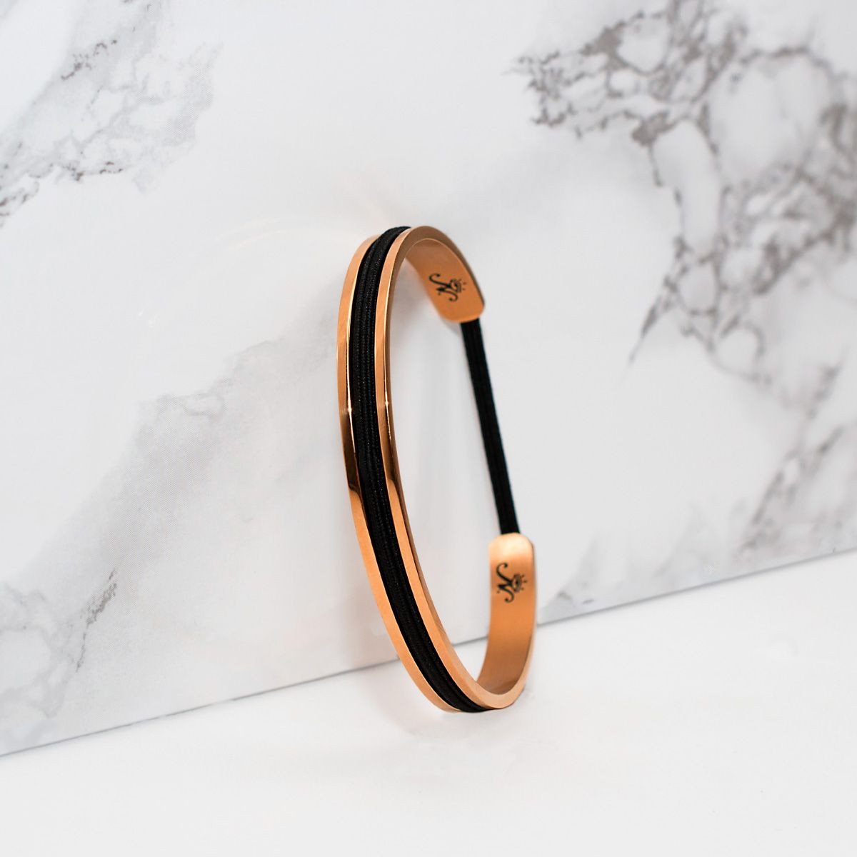 18k Rose Gold | Hair Elastic Bangle