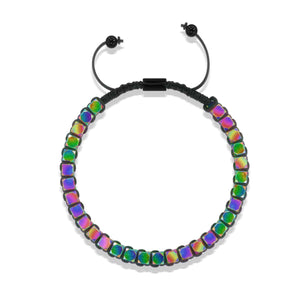 Sacred Geom | Rainbow Hematite | Gunmetal | Octahedron Bracelet | Men's