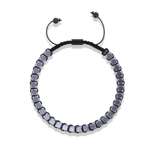 Sacred Geom | Silver Hematite | Gunmetal | Octahedron Bracelet | Men's