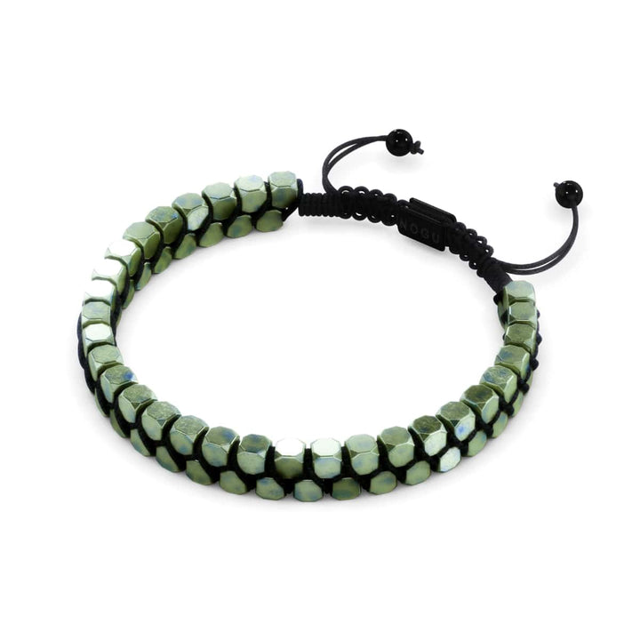 Sacred Geom | Matte Seafoam Hematite | Gunmetal | Octahedron Bracelet | Men's