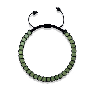 Sacred Geom | Matte Seafoam Hematite | Gunmetal | Octahedron Bracelet | Men's