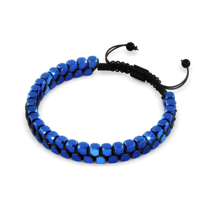 Sacred Geom | Blue Hematite | Gunmetal | Octahedron Bracelet | Men's