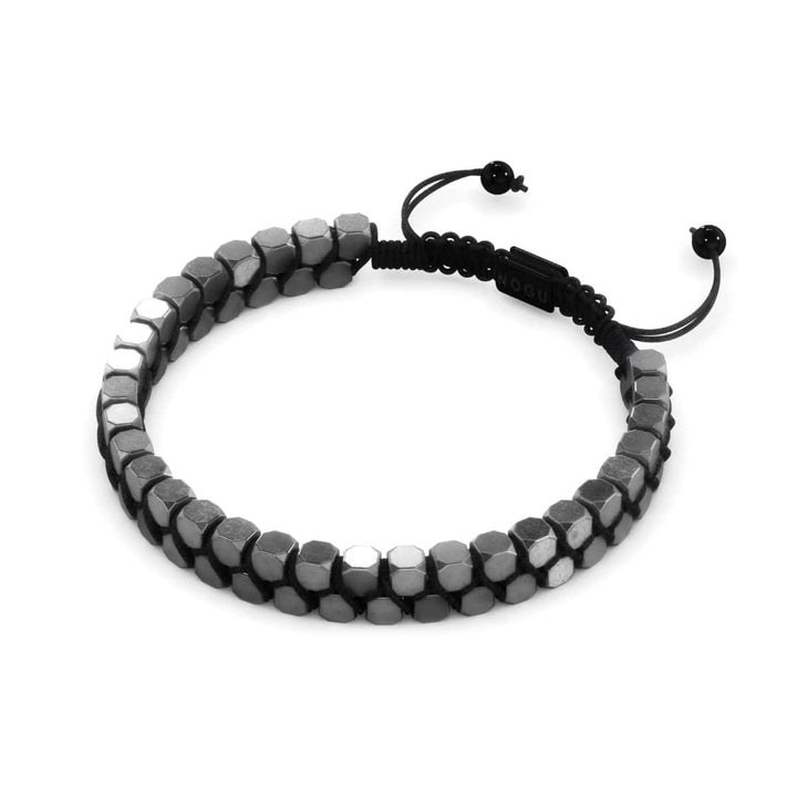 Sacred Geom | Matte Hematite | Gunmetal | Octahedron Bracelet | Men's