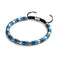 Serpentine | Blue and Silver and Matte Hematite x Silver | Wave Bracelet