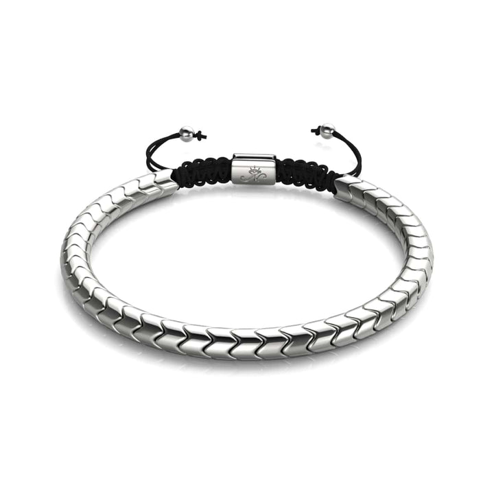 Serpentine | Silver Hematite x Silver | Wave Bracelet