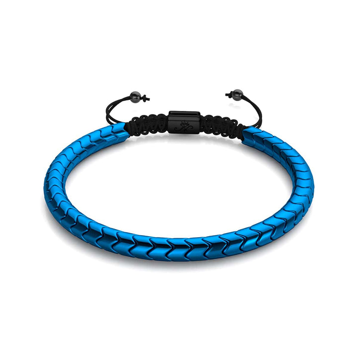 Serpentine | Blue Hematite x Gunmetal | Wave Bracelet