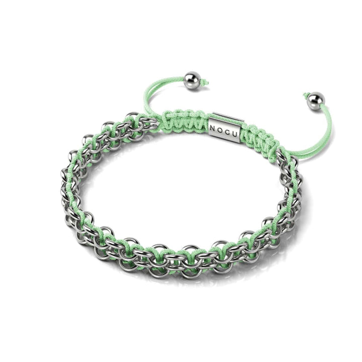 Crocodile Links | Mini Kismet Bracelet | Mint Green x Silver