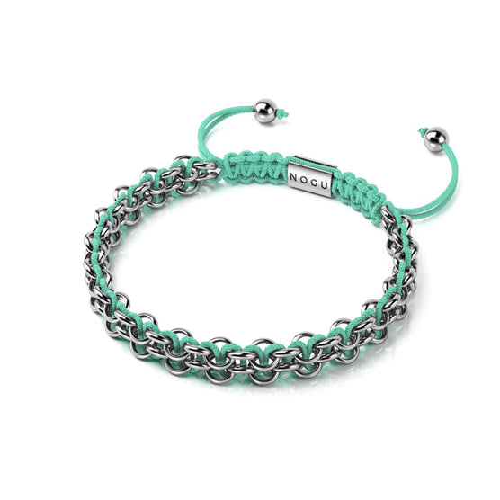 Peacock Links | Mini Kismet Bracelet | Teal x Silver