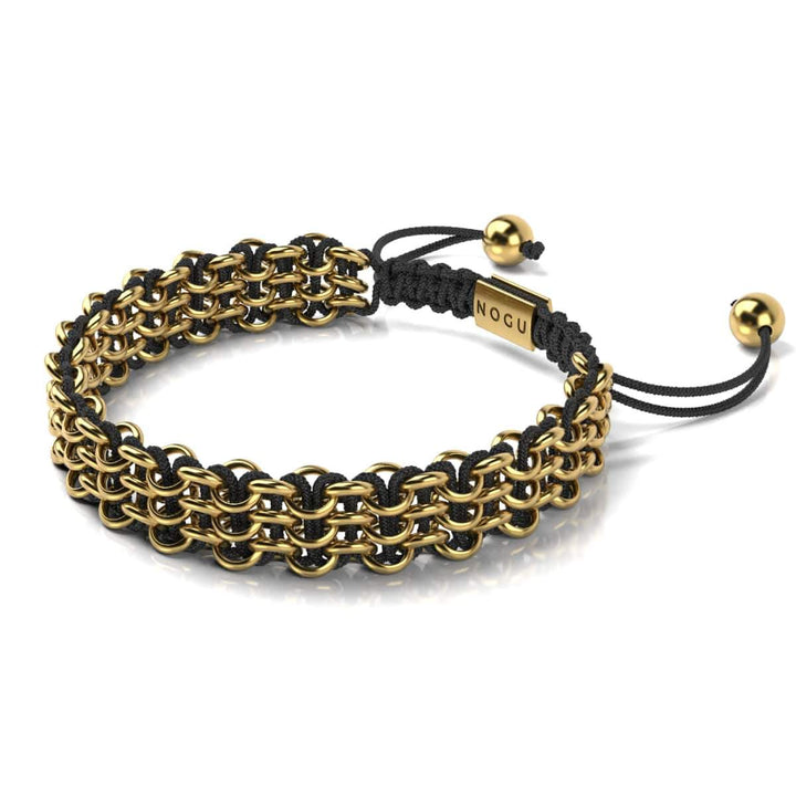 Men's | 18k Gold | Black | Kismet Links Bracelet