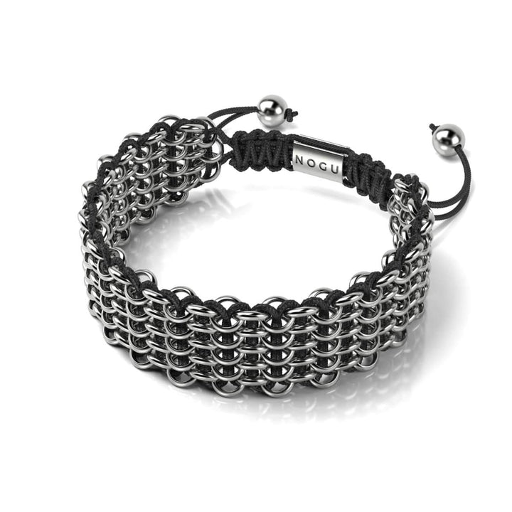 Panda Links | Deluxe Kismet Bracelet | Black x Silver | Men's