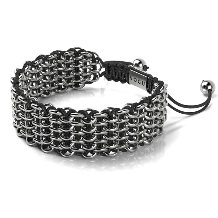 Men's | Silver Kismet Links Bracelet | Black | Deluxe