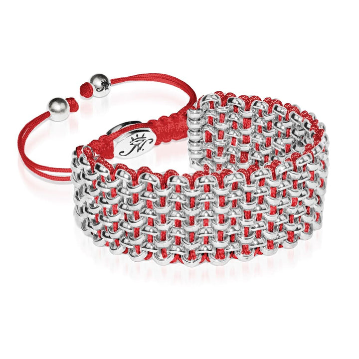 Silver Kismet Links Bracelet | Crimson Red | Deluxe