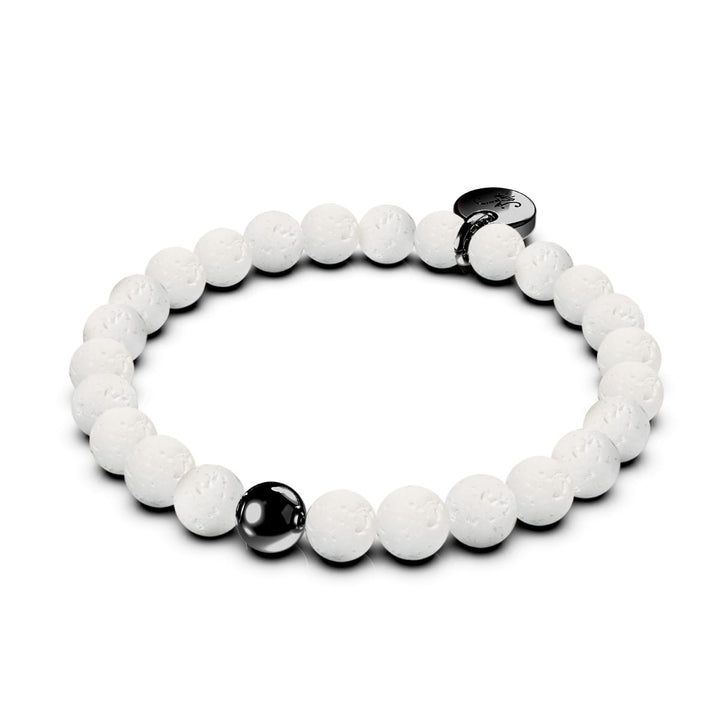 Krakatoa | Gunmetal | White Lava Rock Diffuser Bracelet | Men's