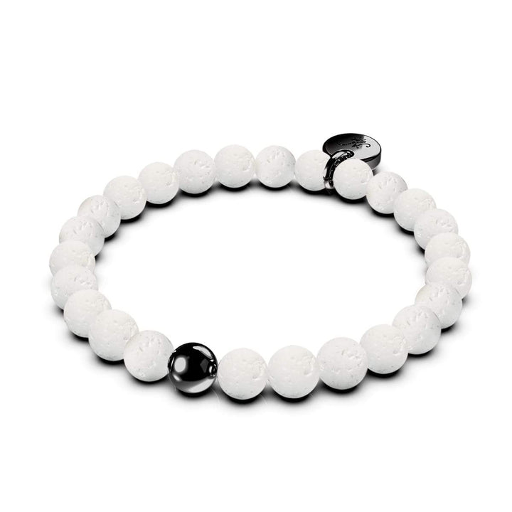 Krakatoa | Gunmetal | White Lava Rock Diffuser Bracelet