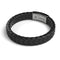 Silver | Black Leather Engravable Bracelet | Deluxe