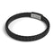 Silver | Black Leather Engravable Bracelet | Thin