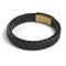 18k Gold | Black Leather Engravable Bracelet | Deluxe