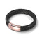 18k Rose Gold | Black Leather Engravable Bracelet | Deluxe