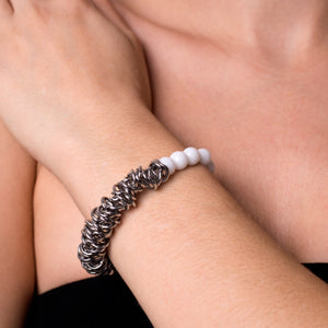 Silver | White Jasper | Links of Love Bracelet