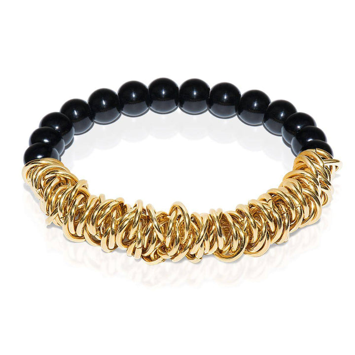 18k Gold | Black Onyx | Links of Love Bracelet