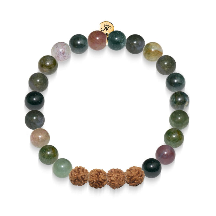 Harmony | Gold Mala Yoga Bracelet | Indian Agate