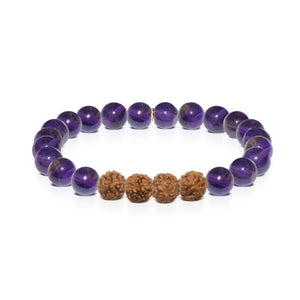 Spiritual Purity | Gold Mala Yoga Bracelet | Amethyst