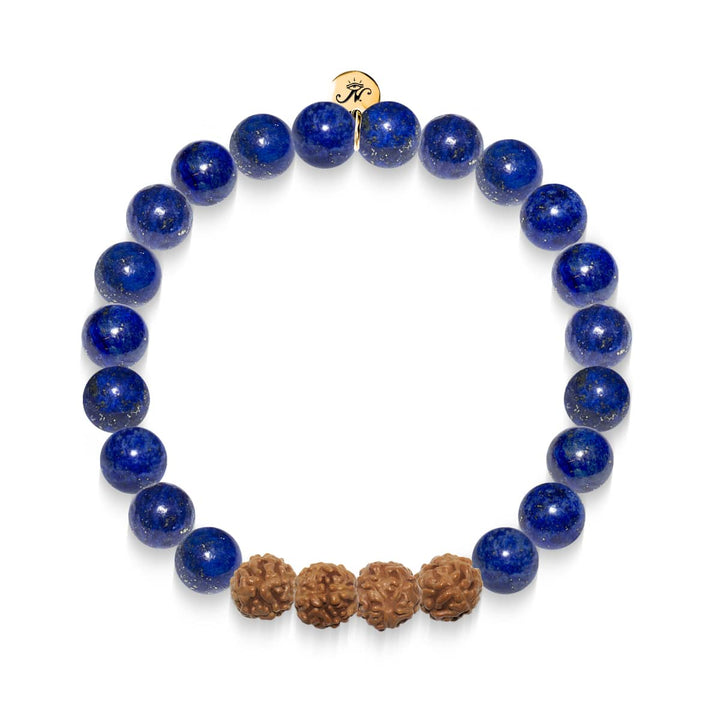 Inner Vision | Gold Mala Yoga Bracelet | Lapis