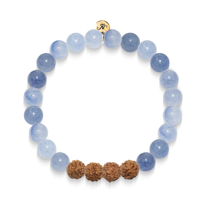 New Beginnings | Gold Mala Yoga Bracelet | Blue Aventurine