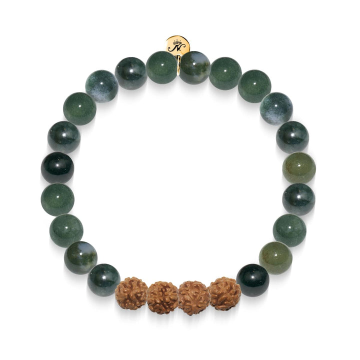 Dreamscape | Gold Mala Yoga Bracelet | Waterweeds Agate