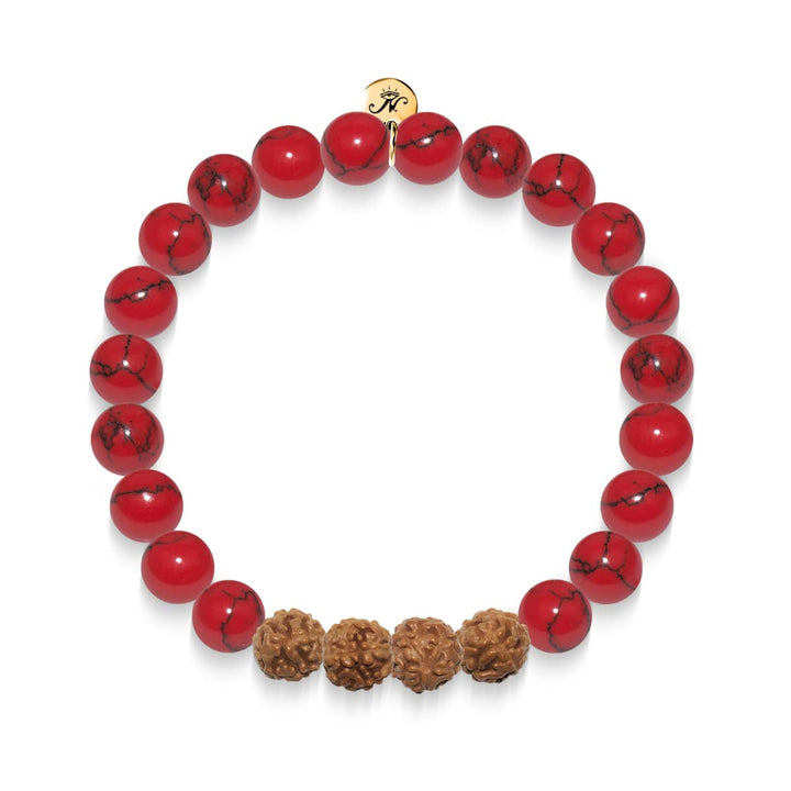 Regeneration | Gold Mala Yoga Bracelet | Red Turquoise