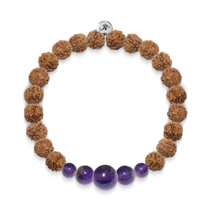 Ethereal | Silver Mala Yoga Bracelet | Amethyst