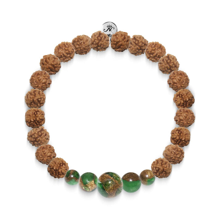 Meeting of Minds | Silver Mala Yoga Bracelet | New Green Agate