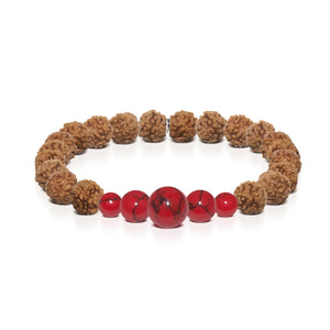 Metamorphosis  | Silver Mala Yoga Bracelet | Red Turquoise