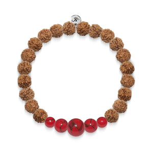 Metamorphosis  | Silver Mala Yoga Bracelet | Red Turquoise