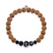 Wheel of Destiny | Silver Mala Yoga Bracelet | Black Line Agate