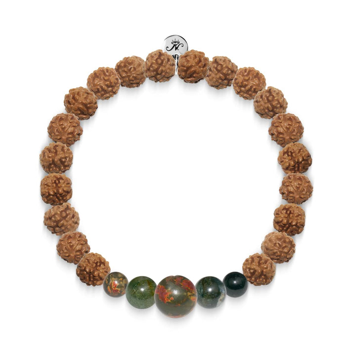 Far Horizons | Silver Mala Yoga Bracelet | Picasso Jasper