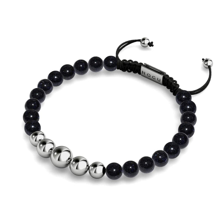 Blue Sandstone | Silver | Balance Gemstone Macrame Bracelet