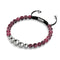 Mulberry Agate | Silver | Balance Gemstone Macrame Bracelet