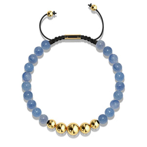 Blue Aventurine | Gold | Balance Gemstone Macrame Bracelet