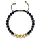 Black Line Agate | Gold | Balance Gemstone Macrame Bracelet