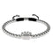 Paw | Silver | Black | Crystal Pup Print | Macrame Charmballa Bracelet