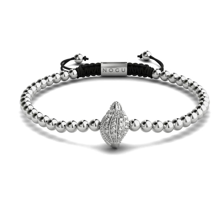 Isla | Silver | Crystal Conch Shell Macrame Charmballa Bracelet