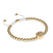 Paw | 18k Gold | White | Crystal Pup Print | Macrame Charmballa Bracelet