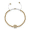 Paw | 18k Gold | White | Crystal Pup Print | Macrame Charmballa Bracelet
