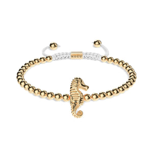 Reef | 18k Gold | Seahorse Macrame Charm Bracelet