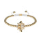 Queen | 18k Gold | Crystal Honeybee Macrame Charm Bracelet