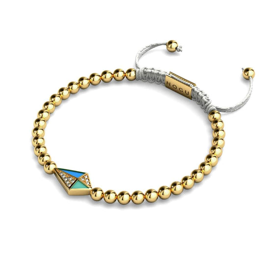 Kite | 18k Gold & Cream | Enamel | Crystal Macrame Charmballa Bracelet