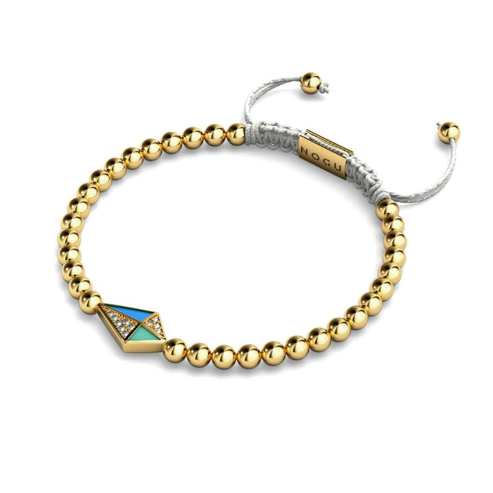 Kite | 18k Gold & Cream | Enamel | Crystal Macrame Charmballa Bracelet