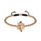 Queen | 18k Rose Gold | Crystal Honeybee Macrame Charm Bracelet